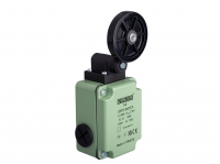 Выключатель концевой синхроного переключения угловой 2-х направленный с пластмассовой консолью и резиновым роликом Ф50мм (2НО+1НЗ), L1K27MEL121 - EMAS 