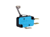 Микро выключатель со среднем изогнутым рычагом и роликом Ф5мм (1CO), MK1MIP3 - EMAS 