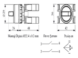 Переключатель 2-0-1 без фиксации белый (2НО), B101SL32B - EMAS 