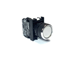 Кнопка нажимная с подсветкой-светодиод 12-30V AC/DC белая (1HO), B150DB - EMAS 