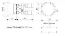 Кнопка аварийная без фиксации "Грибок" черная (1НО+1НЗ), CM102MH - EMAS 