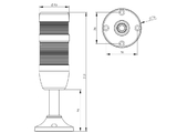 Сигнальная колонна 50 мм, LED 220V AC, зуммер, IP65, IK51L220ZM03E - EMAS 