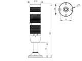 Сигнальная колонна 50 мм, LED FLASH 24V AC/DC, зуммер, IP40, IK52L024ZM03 - EMAS 