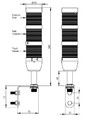 Сигнальная колонна IP40, 50 мм, LED 24V AC/DC, цвет красный, желтый, зеленый, синии, IK53L024XD01 - EMAS 