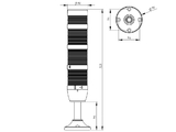 Сигнальная колонна 50 мм, LED 220V AC, зуммер, IP40, IK53L220ZM03 - EMAS 