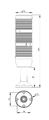 Сигнальная колонна 70 мм, LED 24V AC/DC, IP40, IK73L024XM01 - EMAS 