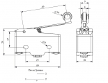 Мини выключатель с рычагом и роликом Ф10мм (1CO), MN1MIM2 - EMAS 