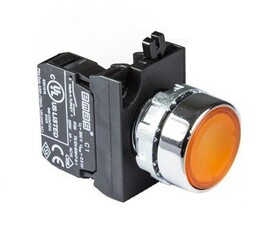 Кнопка без фиксации желтая (1НО), CM100DS - EMAS 