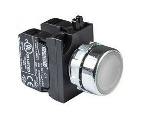 Кнопка нажимная с подсветкой-светодиод 100-230V AC белая (2Н3), CM2B2DB - EMAS 