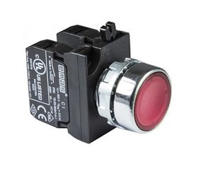 Кнопка без фиксации красная (1НО+1НЗ), CM102DK - EMAS 
