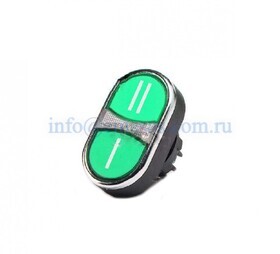 Головка для сдвоенной кнопки, зеленая, BDK20YY10 - EMAS 