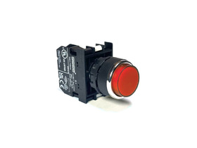 Кнопка выступающая с блоком подсветки 12-30V AC/DC, красная (1НО), B190HК - EMAS 