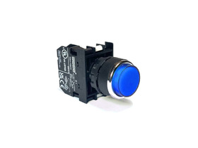 Кнопка выступающая с блоком подсветки 12-30V AC/DC, синяя (1НО), B190HM - EMAS 