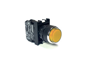 Кнопка выступающая с блоком подсветки 12-30V AC/DC, желтая (1НО), B190HS - EMAS 