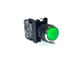 Кнопка выступающая с блоком подсветки 12-30V AC/DC, зеленая (1НО), B190HY - EMAS 