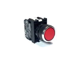 Кнопка без фиксации с подсветкой-светодиод 110V AC/DC, красная (1НО+1НЗ), B1D2DK - EMAS 