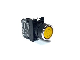 Кнопка нажимная с подсветкой-светодиод 110V AC/DC желтая (1НО), B1D0FS - EMAS 