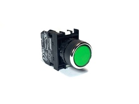 Кнопка нажимная с подсветкой-светодиод 48V AC/DC зеленая (1НO), B1Z0DY - EMAS 