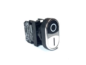 Кнопка сдвоенная черно-белая, с подсветкой-светодиод 12-30V AC/DC (2НЗ), B272K20HB - EMAS 