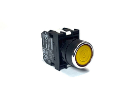 Кнопка с фиксацией с подсветкой-светодиод 12-30V AC/DC желтая (2Н3), B282FS - EMAS 