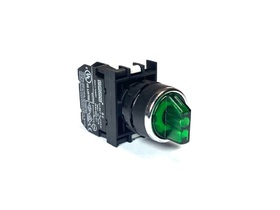 Переключатель 0-1 с фиксацией, с подсветкой-светодиод 48V AC/DC зеленый (1НЗ), B2Z0SL20Y - EMAS 