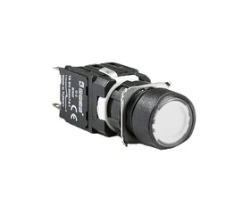 Кнопка круглая без фиксации, белая (1НО+1НЗ), D102YDB - EMAS 