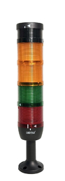 Сигнальная колонна 70 мм, LED 24V AC/DC, зуммер, IP40, IK74SSYL024ZM01 - EMAS 