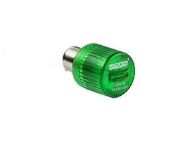 Светодиод LED FLASH 110V AC, цвет зеленый, BA15s, IKMF110Y - EMAS 