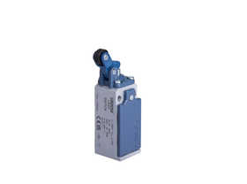Выключатель концевой синхроного переключения угловой 1-но направленный с металлической консолью с упором и пластмассовым роликом Ф14мм (2НО+1НЗ), L51K27MIP411 - EMAS 