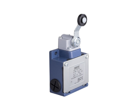 Выключатель концевой быстрого переключения угловой 2-х направленный с металлической консолью и пластиковым роликом Ф18мм на коротком нерегулируемом рычаге (2НЗ), L53K12MEP125 - EMAS 