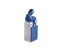 Выключатель концевой синхронного переключения угловой 1-но направленный с пластмассовой консолью, с фиксацией и пластмассовым роликом Ф14мм (2НЗ), L5K22MIP311R - EMAS 