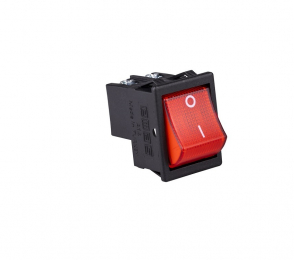 Выключатель с одной клавишей, красный с подсветкой (2НО), A14B6K11 - EMAS 