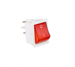 Выключатель с одной клавишей, красная с подсветкой (2НО), A14W1K11 - EMAS 