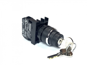 Кнопка с ключом 0-1, с фиксацией, ключ вынимается в положении 0 (1НО), B100AA20 - EMAS 