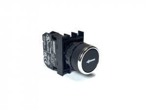 Кнопка без фиксации горизонтальная стрелка, черная (1НО), B100DHOY - EMAS 