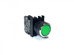 Кнопка без фиксации, зеленая (1НО), B100DY - EMAS 