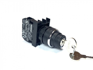 Кнопка с ключом 0-1, возврат из одного положения, ключ вынимается в положении 0 (1НЗ), B200AA21 - EMAS 