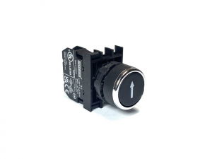 Кнопка без фиксации вертикальная стрелка, черная (1НЗ), B200DHOD - EMAS 