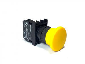 Кнопка аварийная "Грибок" без фиксации желтая (1Н3), B200MS - EMAS 