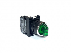 Переключатель 0-1 с фиксацией, с блок-контактом подсветки без лампы, зеленый (1НЗ), B230SL20Y - EMAS 
