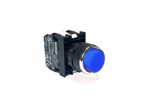 Кнопка выступающая с блоком подсветки 12-30V AC/DC, синяя (2НЗ), B292HM - EMAS 