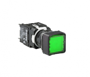 Кнопка квадратная без фиксации, зеленая (2НО), D101KDY - EMAS 