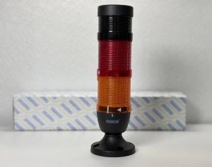 Сигнальная колонна IP40, 50 мм, LED FLASH 220V AC, зуммер, цвет красный, желтый, IK52KSF220ZM02 - EMAS 