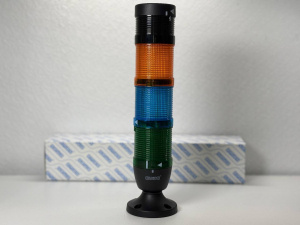 Сигнальная колонна IP40, 50 мм, LED 220V AC, зуммер, цвет желтый, синий, зеленый, IK53SMYL220ZM02 - EMAS 