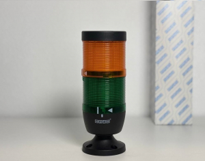 Сигнальная колонна IP65, 70 мм, LED 24V AC/DC, цвет желтый, зеленый, IK72SYL024XM02E - EMAS 