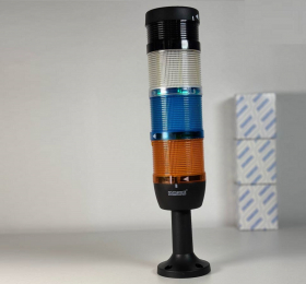 Сигнальная колонна IP40, 70 мм, LED 24V AC/DC, зуммер, цвет белый, синий, желтый, IK73BMSL024ZM01 - EMAS 