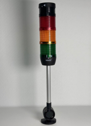Сигнальная колонна IP40, 70 мм, LED FLASH 24V AC/DC, зуммер, цвет красн., желт., зел., IK73F024ZD24 - EMAS 
