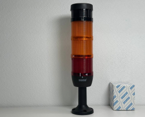 Сигнальная колонна IP40, 70 мм, LED FLASH 220V AC, зуммер, цвет жел. двойной, крас., IK73SSKF220ZM01 - EMAS 