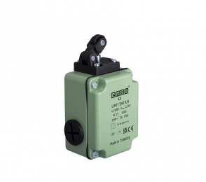 Выключатель концевой быстрого переключения угловой 1-но направленный с пластмассовой консолью и пластмассовым роликом Ф14мм (2НЗ), L1K12MIP311 - EMAS 