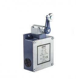 Выключатель концевой быстрого переключения угловой 2-х направленный с металлической консолью и металлическим роликом Ф18 мм на коротком не регулируемом рычаге (2*(1НО+1НЗ)), L54K16MEM121 - EMAS 